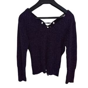 Vintage Venus Soft Keyhole Purple Sweater- Large